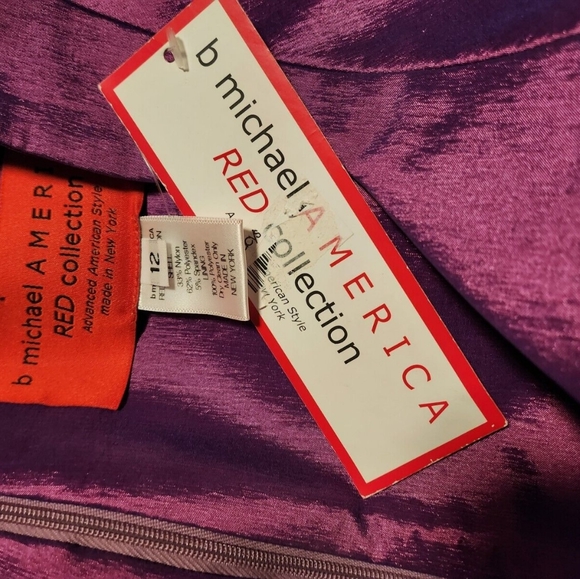 b michael America Red Collection Taffeta V-Neck Sleeveless Sheath Dress Size 12 - Picture 3 of 3